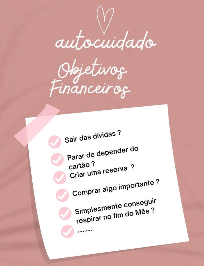 Lista dos ojetivos para um orçamento financeiro