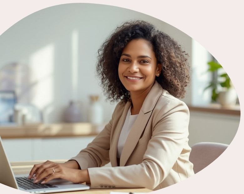 Mulher investindo na sua vida financeira.